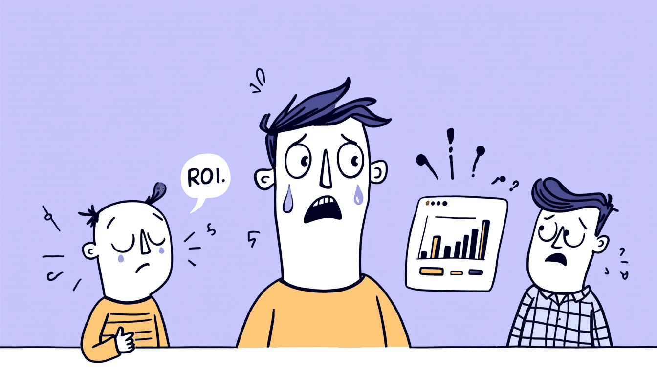 ROI calculator interface showing meeting tool cost analysis with charts and financial metrics