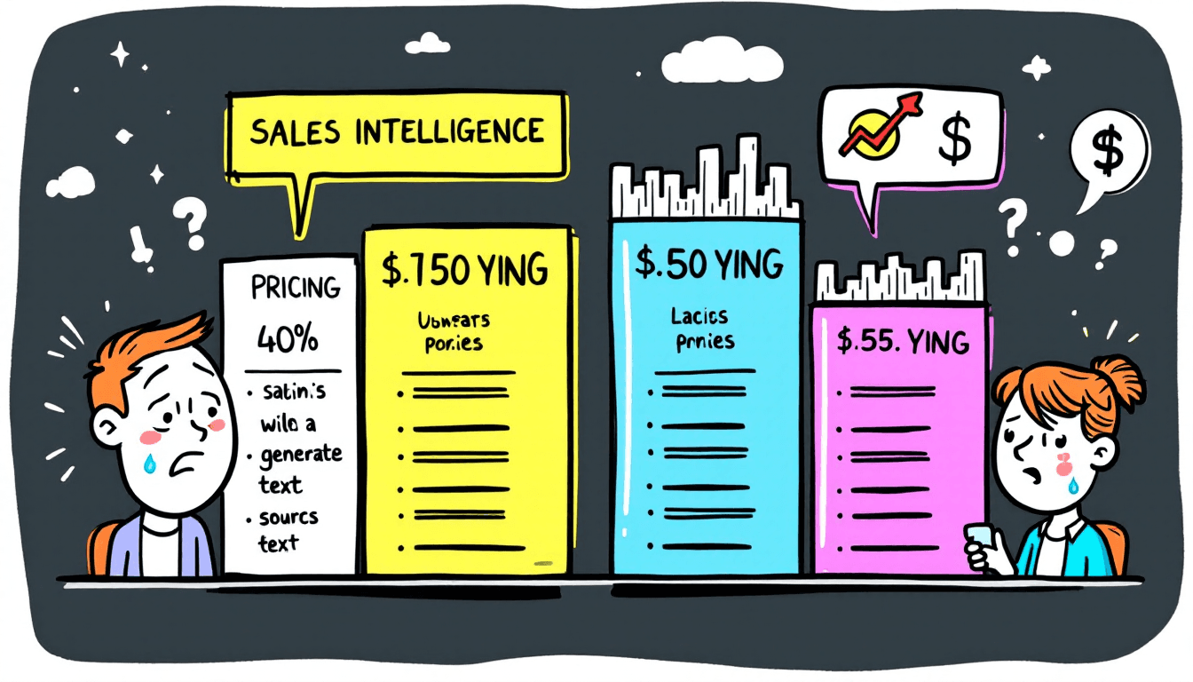 Sales intelligence platform pricing comparison chart with costs and features
