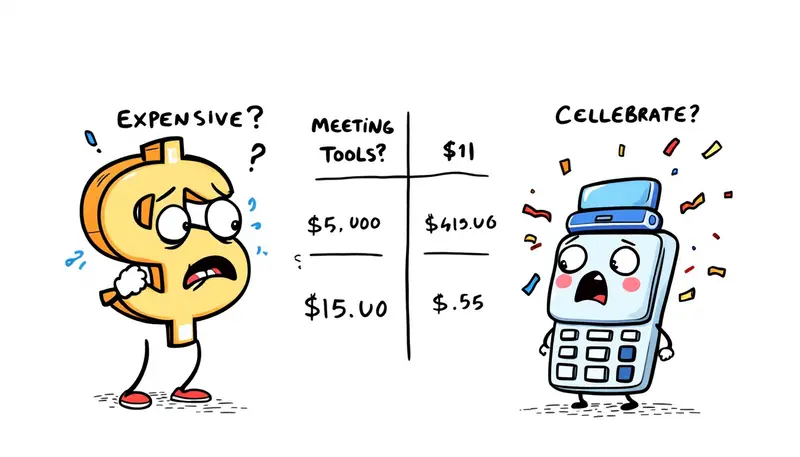 Comparison chart of free AI meeting tools showing features and limitations